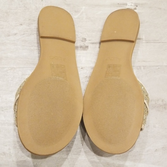 💕ALDO💕 Brodkin Jewel Slide Slipper Sandal Flats Silver 8 NEW IN BOX - Picture 8 of 8